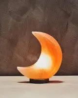 Nepal Crescent Moon Pink Natural Salt Lamp - Image 4